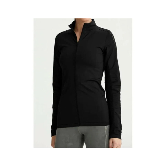 Varley Jackets & Blazers - Varley Poinsettia Full Zip Jacket Sz XXS/XS Fitted Black Perforated Mesh